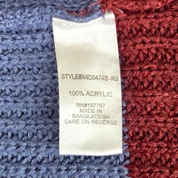 Full Circle Trends Wide Striped V-Neck Sweater Womens 1X Multicolor Pullover - Picture 6 of 6